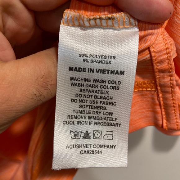 FootJoy FJ Heather Light Orange S/S Desert Springs Golf Polo Shirt Men’s L *FLAW - Picture 7 of 13